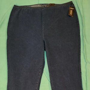 Northcrest Womens Plus Size 26W-28W Blue Stretch Jean Leggings